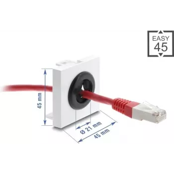 Delock 91074 Easy 45 káblová priechodka, okrúhla, biela/čierna