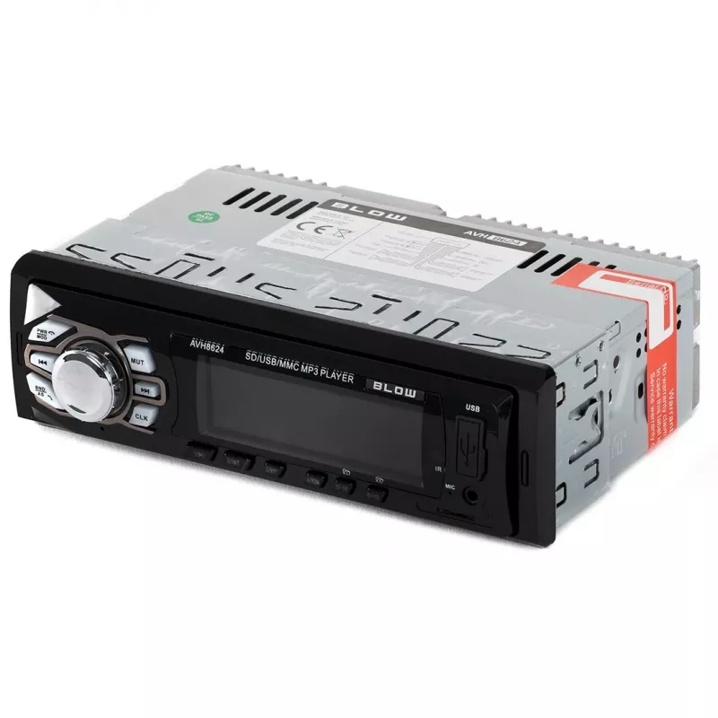 BLOW AVH-8624 autorádio, 1 DIN, FM RDS, Bluetooth, USB, SD/MMC, AUX, MP3, LCD displej, diaľkový ovládač, čierne