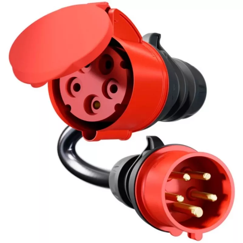 Adaptér pre Gemini flex 22 kW CEE červený trojfázový 32A > CEE červený 16A čierny 30cm