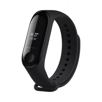 Silikónový náramok FIXED pre Xiaomi Mi Band 3/4 – čierny, náhradný flexibilný odolný silikón