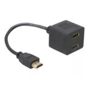 HDMI adaptér DeLOCK 65056 0,2 m konektor samec na 2x konektor samica
