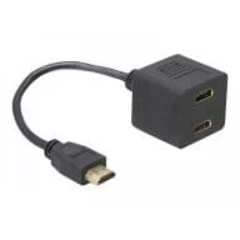 HDMI adaptér DeLOCK 65056 0,2 m konektor samec na 2x konektor samica