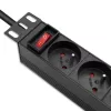 Qoltec hliníková PDU pre 10'' RACK | 1U | 16A | 4xFRENCH | 1,8m