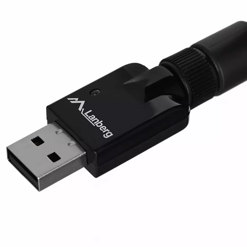 Lanberg NC-0150-WE Mini USB WiFi adaptér N150, 150 Mbit/s, 1 vonkajšia anténa, čierny