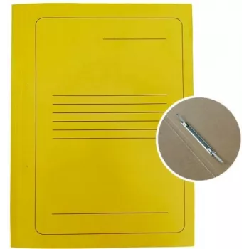 Dosky A4 karton Smiltainis s kovovým klipom, žltá potlač