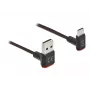 USB kábel DeLOCK EASY-USB 2.0 Type-A konektor samec na Type-C konektor samec zahnutý 0,2 m čierny