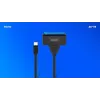 SAVIO SATA na USB-C kábel AK-69, SATA samica na USB-C samec, USB 3.2 Gen 1 (5 Gbit/s), 0,25 m, čierny