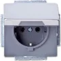 BUSCH JAEGER 2018-0-1490 - CEE 7/3 - 2P+E - sivá - ušľachtilá oceľ - 250 V - 16 A
