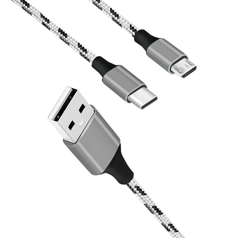 LogiLink CU0202 USB kábel USB 2.0 1,2 m USB A USB C/Micro-USB A sivý