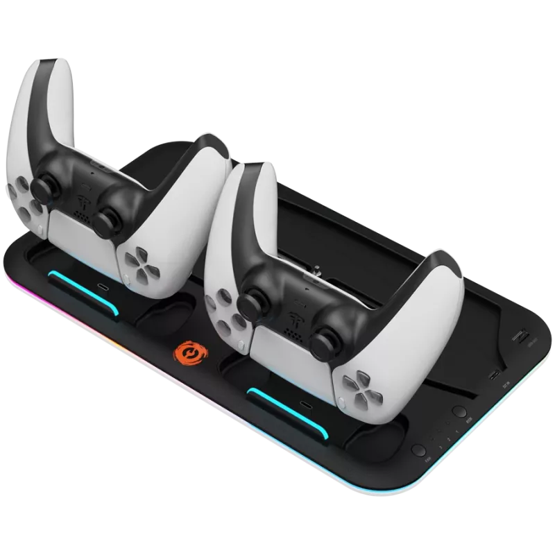 Chladiaci stojan CANYON CS-5 RGB pre PS5 s nabíjaním, model CND-CSPS5B