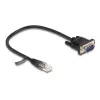Delock sériový kábel RS-232, RJ45 samec na D-Sub 9 samec, 30 cm, čierny