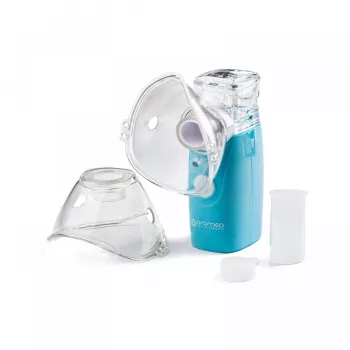 Paroinhalátor HI-TECH MEDICAL ORO-MESH na batérie modrý biely