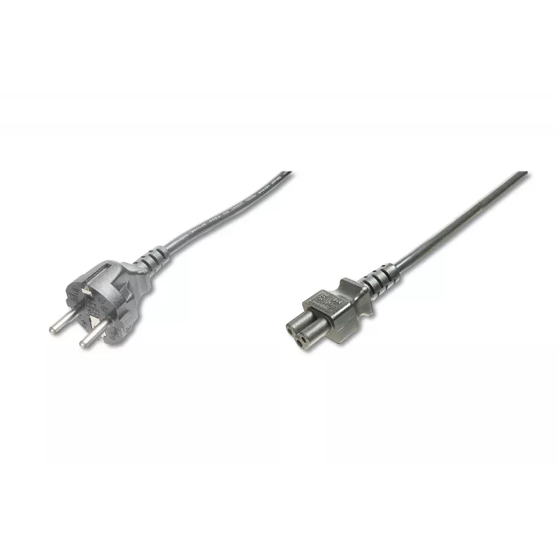 Assmann napájací kábel, Schuko – C5, konektor samec/samica, 1,8m, H05VV-F3G 0,75 mm², čierny (AK-440103-018-S)