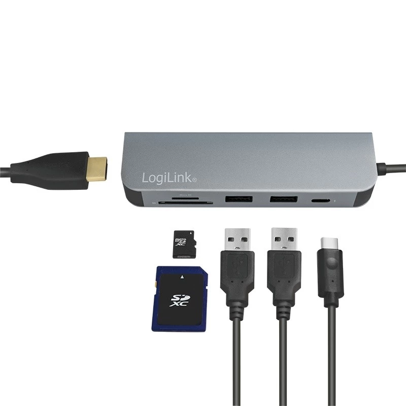 LogiLink UA0343 USB-C multiport hub hliník USB 3.2 2nd Gen Mult