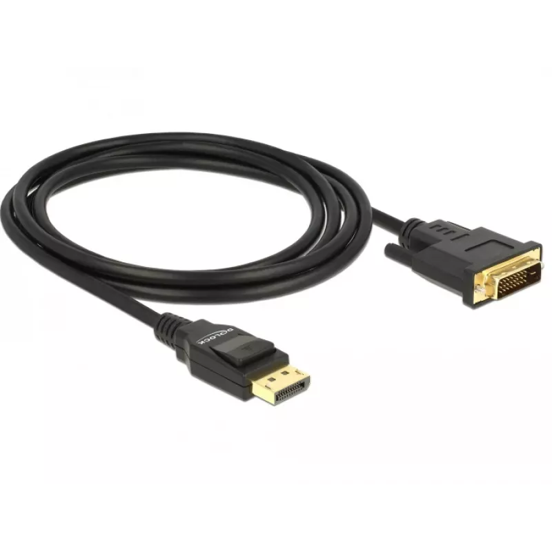 DeLOCK - video kábel - Single Link - DisplayPort (M) na DVI-D (M) - DisplayPort 1,2a - 2,0m - pasívny - čierny (85313)