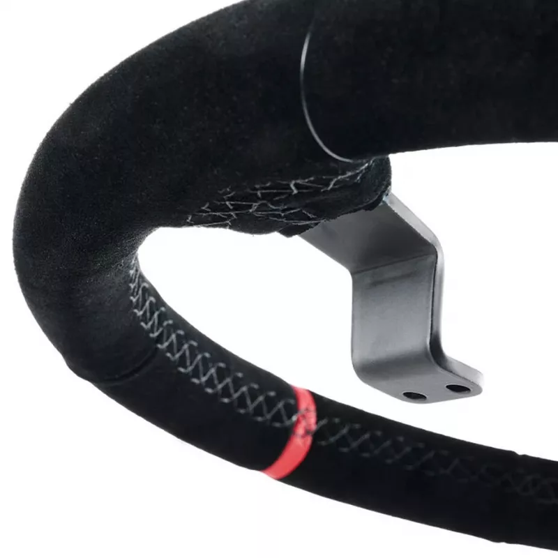 Asetek SimSports veniec volantu, znížený, 340 mm - čierny, velúrová koža
