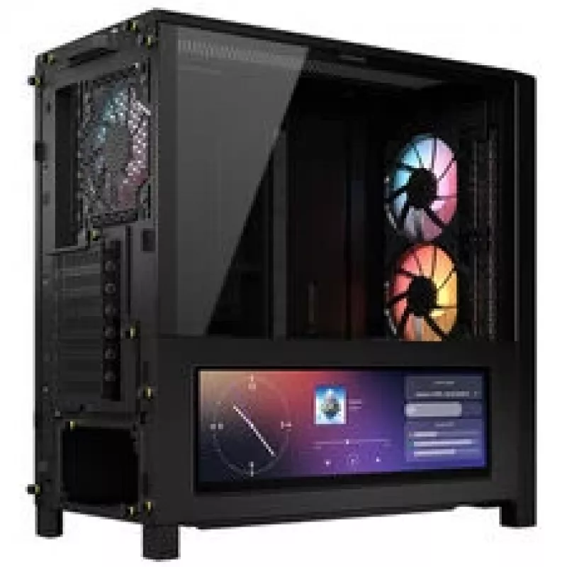 Corsair FRAME 4000D LCD RS PC skriňa, Midi-Tower, ATX, ARGB, tvrdené sklo - čierna