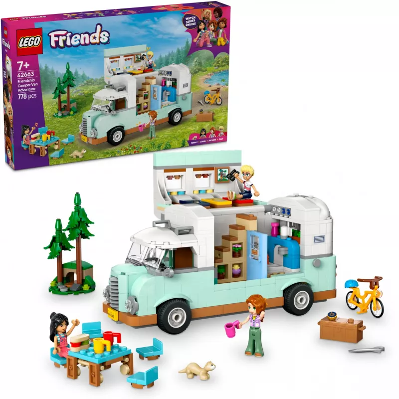 LEGO Motor Home Set 42663 — LEGO Friends obytný automobil, 778 dielov, 3 mini bábiky, od 7 rokov