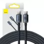 Baseus CAJY000701 Crystal Shine kábel USB-C na USB-C, 100 W, 480 Mbit/s, 2 m, čierny