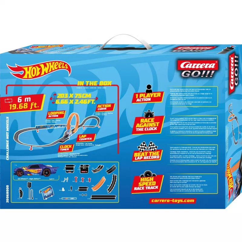 Sada dráhy autíčok CARRERA GO!!! Challenge Hot Wheels 20068000 mierka 1:43
