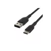 Pletený USB-C na USB-A kábel 3 m čierny
