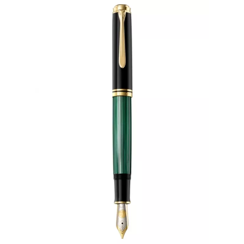 Pelikan Souverän 1000, čierna, zelená, Medium, obojručné, Nemecko, 1 ks