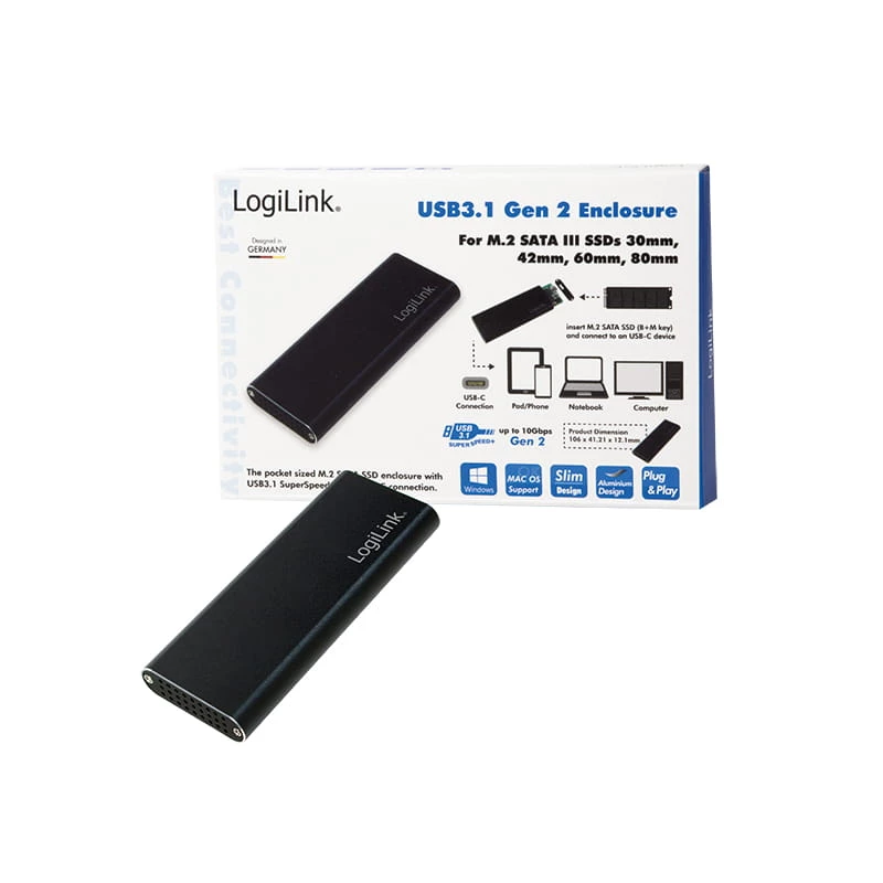 SSD puzdro LogiLink UA0314 čierne M.2