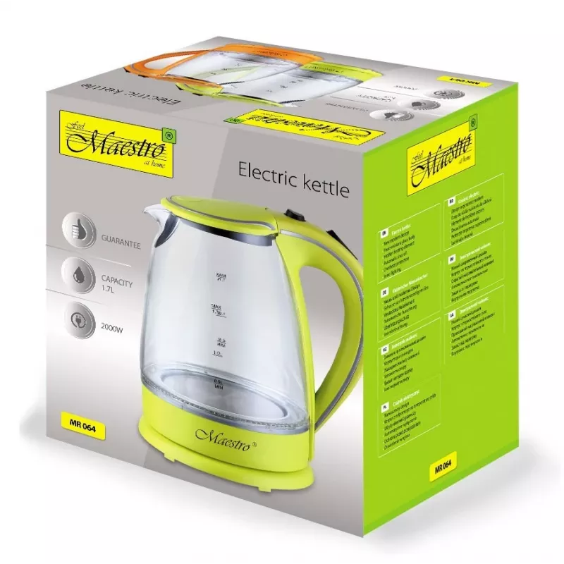 MAESTRO MR-064 rýchlovarná kanvica 1,7 l 2000 W (MR-064-GREEN) zelená