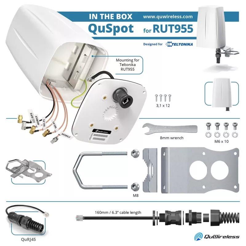 Omnidirekcionálna anténa QuWireless A955S 7 dBi