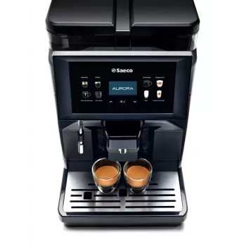 Plnoautomatický kávovar Saeco AURORA M2 — 1900 W, 4 l nádrž na vodu, zásobník na zrná 1,2 kg, integrovaný mlynček a penovač mlieka, TFT dotykový displej
