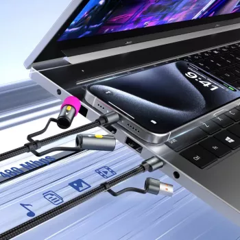 USB kábel 4smarts 541060 USB 2.0 1m USB-C čierna sivá