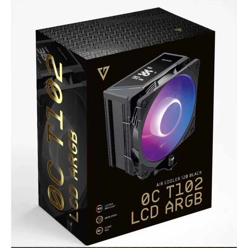 MODECOM Volcano 0C T102 LCD ARGB chladič procesora 12 cm čierny