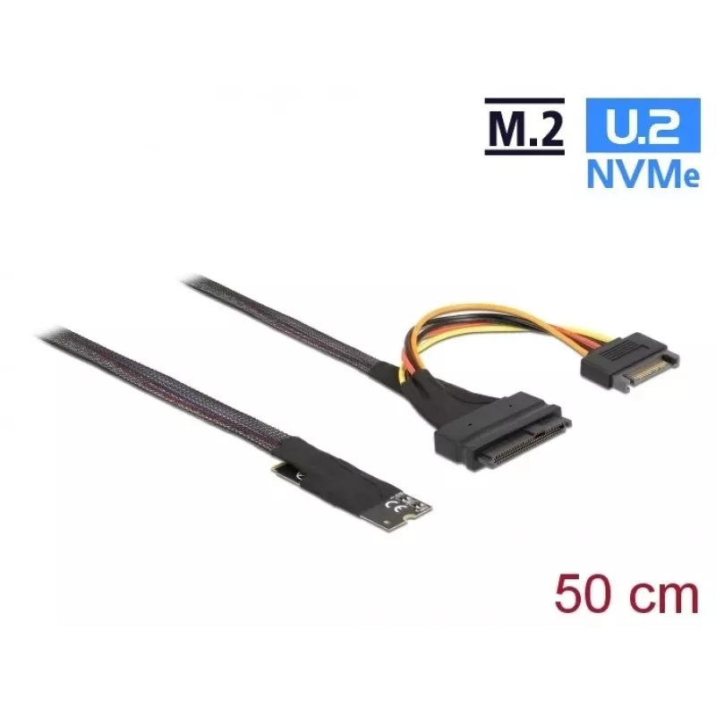 DeLOCK M.2 Key M na U.2 SFF-8639 NVMe adaptér s 50 cm káblom