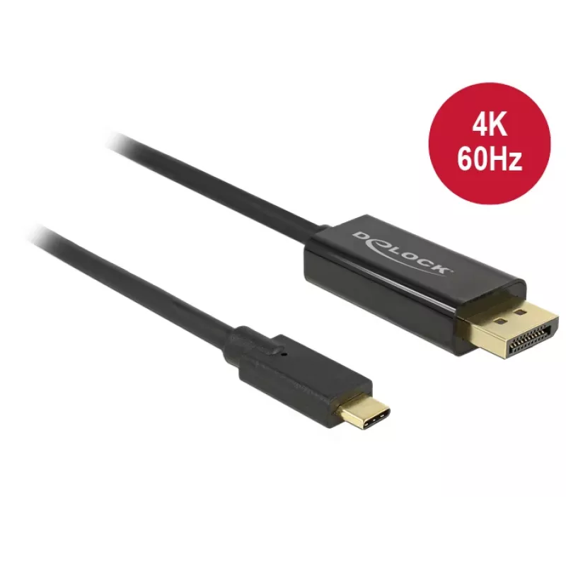 Delock Kábel USB Type-C konektor samec > DisplayPort konektor samec (DP Alt Mode) 4K 60 Hz 3m čierny