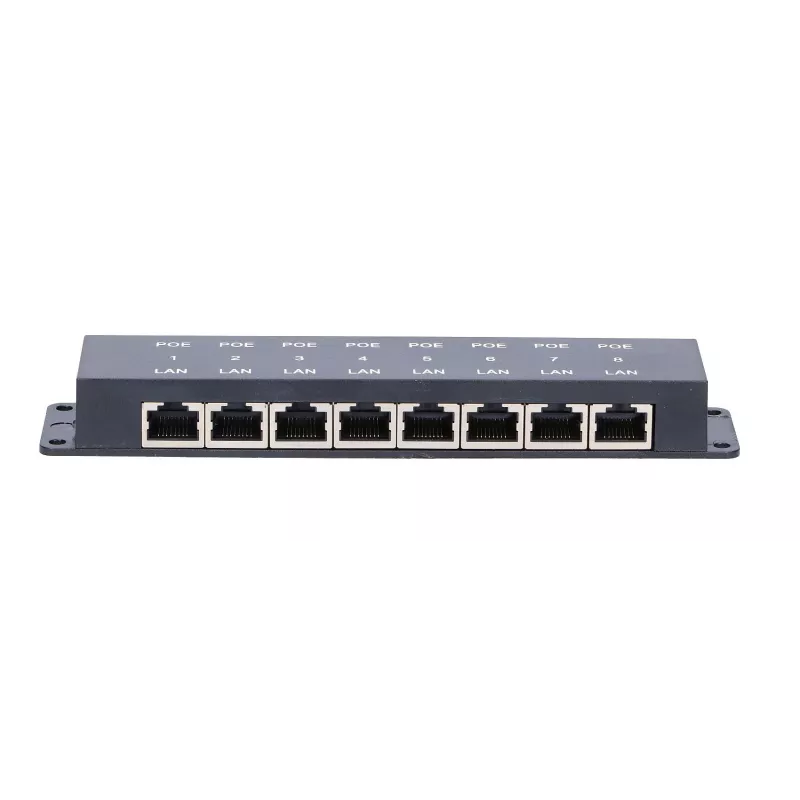 Extralink 8-port PoE injektor, 8x 100 Mb/s RJ45