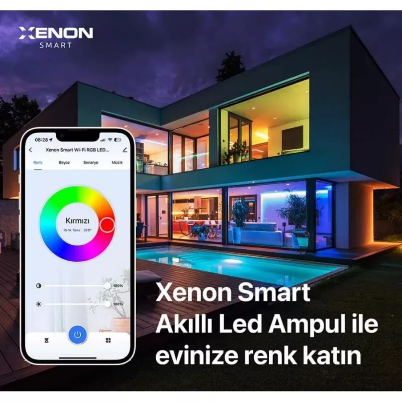XENON Smart X7021 smart LED žiarovka RGB, 9 W, Wi-Fi, Bluetooth, biela