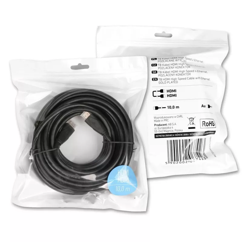 Kábel HDMI v2.0 10m. pozlátený