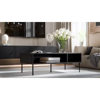 Cama PALAZZO BIS stolík/lavica 110x60x40 matná čierna