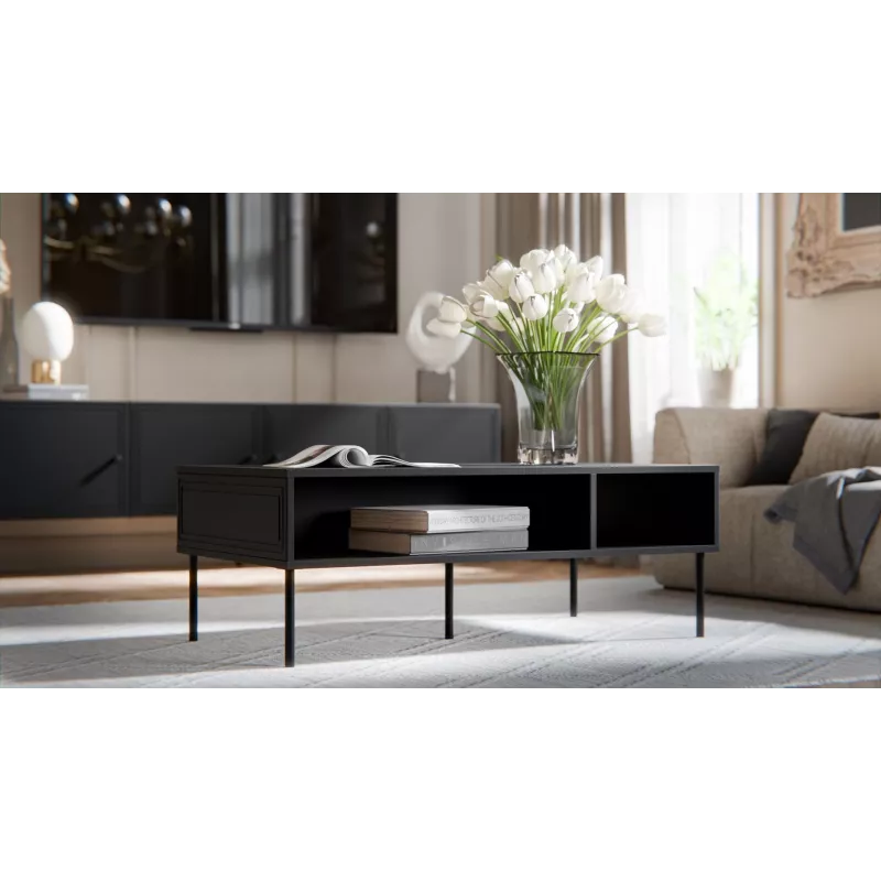 Cama PALAZZO BIS stolík/lavica 110x60x40 matná čierna