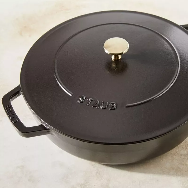 Staub Chistera 40511-472-0 pekáč 28 cm, okrúhly, liatinový, 3,7 l, čierny