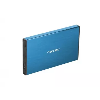 Externé HDD/SSD puzdro NATEC Rhino GO 2,5 palca — USB 3.0, SATA III, až do 4 TB, 9,5 mm, hliník, modré