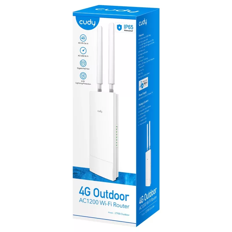 Cudy LT700 WLAN router Gigabit Ethernet Dualband (2,4 GHz / 5 GHz) 4G biely