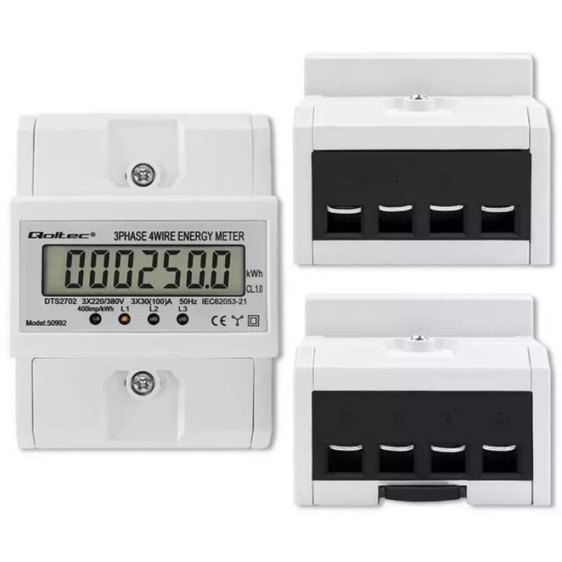 Trojfázový elektronický merač QOLTEC 50992 400V 100A