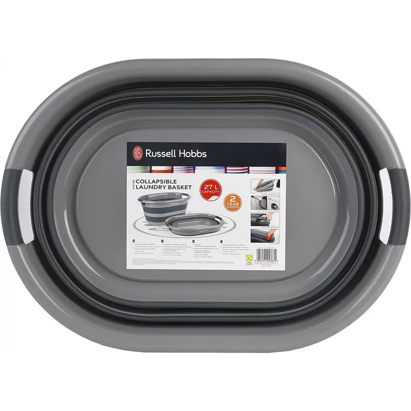 Koš na bielizeň Russell Hobbs LA053879GRYFEU7 27L skladací
