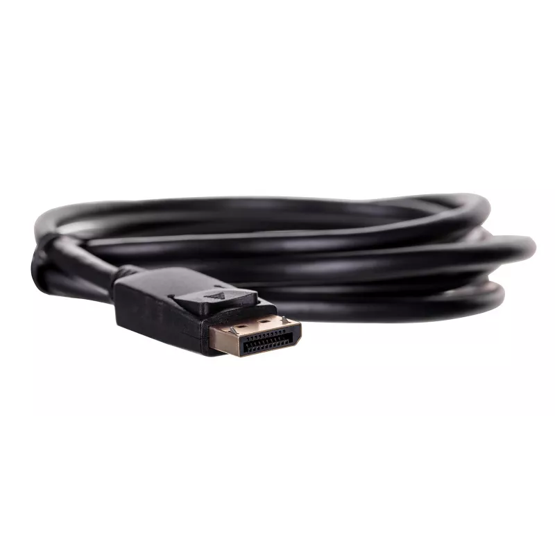 DisplayPort kábel SAVIO CL-136, DisplayPort samec–samec, 2 m, DP 1.2, pozlátené kontakty, čierny
