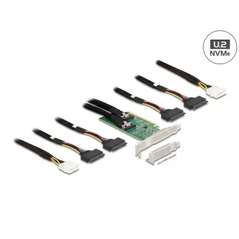 DeLOCK PCI Express 4.0 x16 karta na 4 x SFF-8639 NVMe - Bifurcation - Low Profile formát