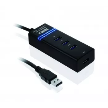 USB 3.2 Gen 1 Type-A 4-port hub IBOX IUH3FB, 5000 Mbit/s, čierny, 0,5 m kábel
