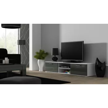 Cama TV stojan SOHO 180 biela/sivá lesklá