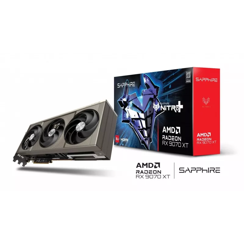 Sapphire grafická karta Radeon RX 9070 XT, 16 GB GDDR6, PCIe 5.0, 256-bit, 330W TDP