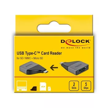 Čítačka kariet DeLOCK 64117 USB 3.2 Gen 1 Type-C sivá